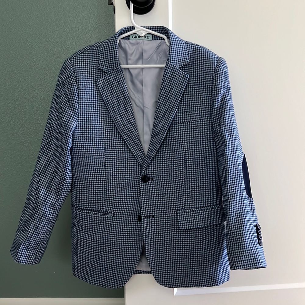 Boys Blue houndstooth sport coat: size 8 💙